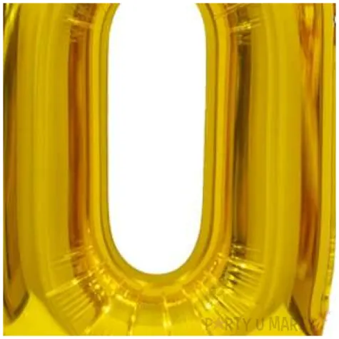 balon foliowy cyfra 0 stojaca zloty godan 15 dgt