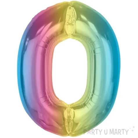 balon foliowy cyfra 0 teczowy godan 36 dgt
