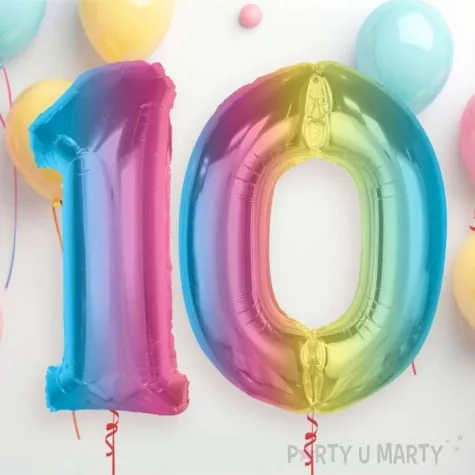 balon foliowy cyfra 0 teczowy godan 36 dgt