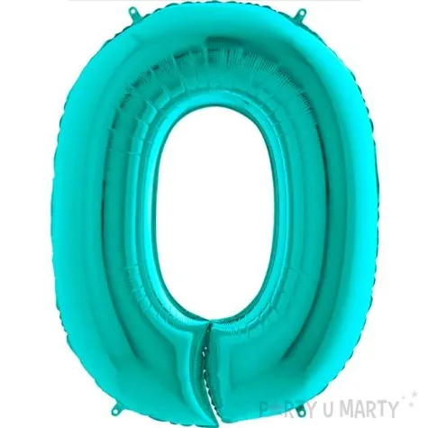balon foliowy cyfra 0 turkusowy grabo 40 dgt