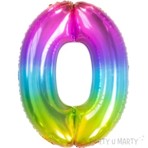 balon foliowy cyfra 0 yummy gummy rainbow teczowy folat 34 dgt