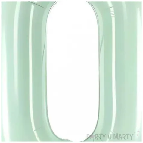 balon foliowy cyfra 0 zielony partydeco 34 dgt