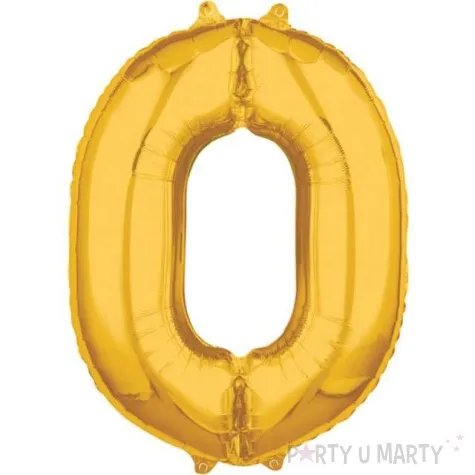 balon foliowy cyfra 0 zloty amscan 26 dgt