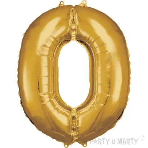 balon foliowy cyfra 0 zloty amscan 34 dgt