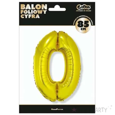 balon foliowy cyfra 0 zloty godan 34 dgt