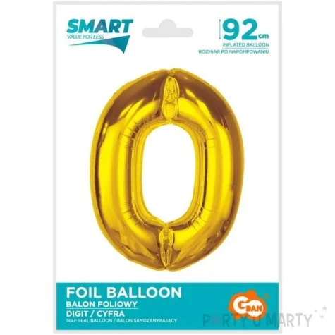 balon foliowy cyfra 0 zloty godan 36 dgt