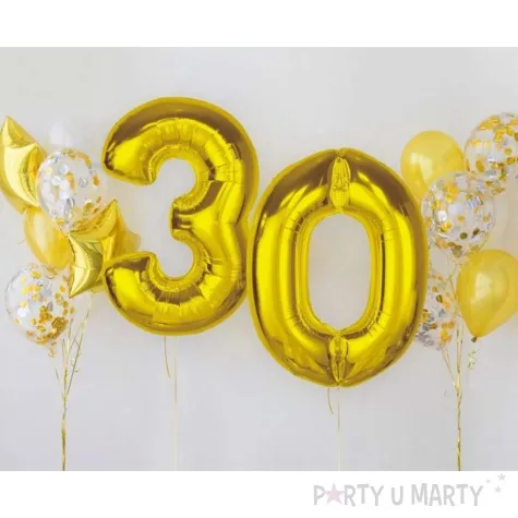 balon foliowy cyfra 0 zloty godan 36 dgt