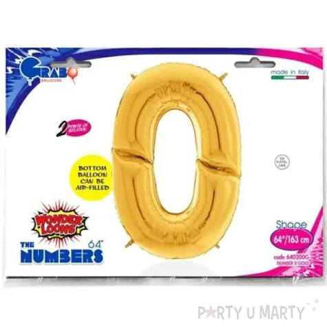 balon foliowy cyfra 0 zloty grabo 64 dgt