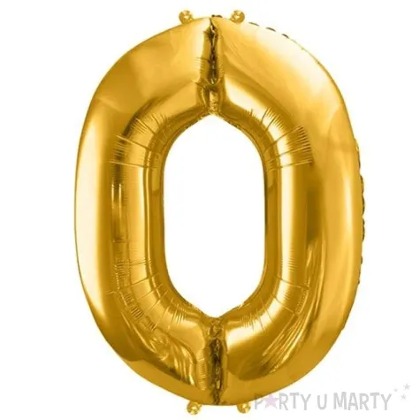 balon foliowy cyfra 0 zloty partydeco 34 dgt