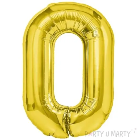 balon foliowy cyfra 0 zloty partypal 16 dgt