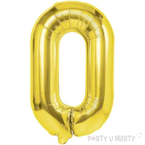 balon foliowy cyfra 0 zloty partypal 28 dgt