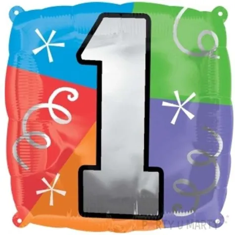 balon foliowy cyfra 1 amscan 18 sqr