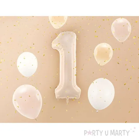 balon foliowy cyfra 1 bezowy ciemny partydeco 34 dgt