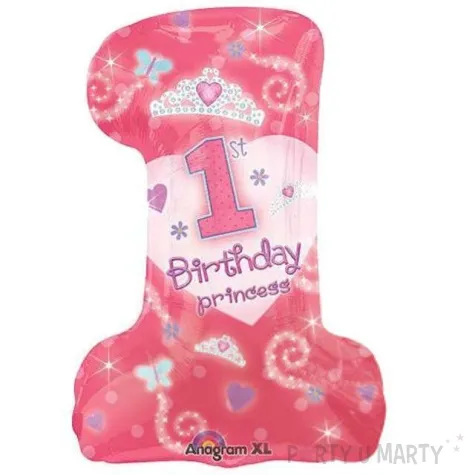 balon foliowy cyfra 1 birthday princess rozowy qualatex 28 dgt