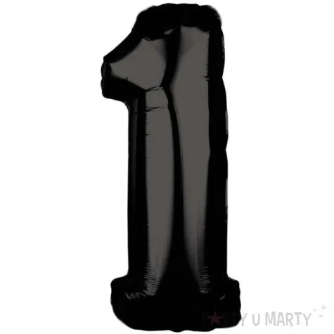 balon foliowy cyfra 1 czarny amscan 26 dgt