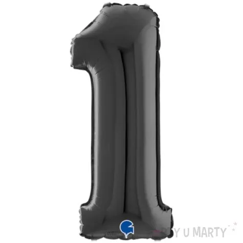 balon foliowy cyfra 1 czarny grabo 26 dgt