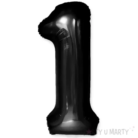 balon foliowy cyfra 1 czarny partypal 39 dgt