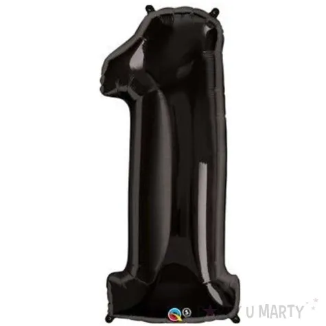 balon foliowy cyfra 1 czarny qualatex 34 dgt