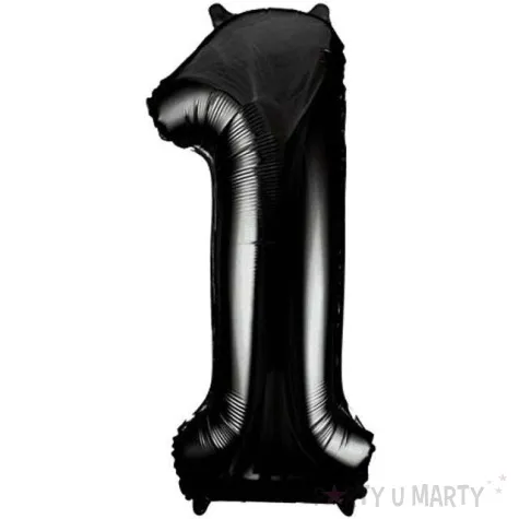 balon foliowy cyfra 1 czarny unique 34 dgt