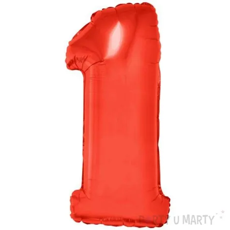 balon foliowy cyfra 1 czerwony funny fashion 40 dgt