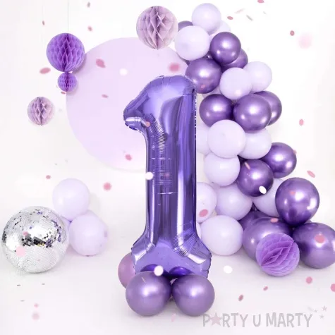 balon foliowy cyfra 1 fioletowy partypal 39 dgt