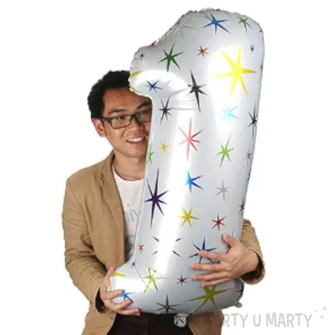 balon foliowy cyfra 1 gwiazdki oem 40 dgt