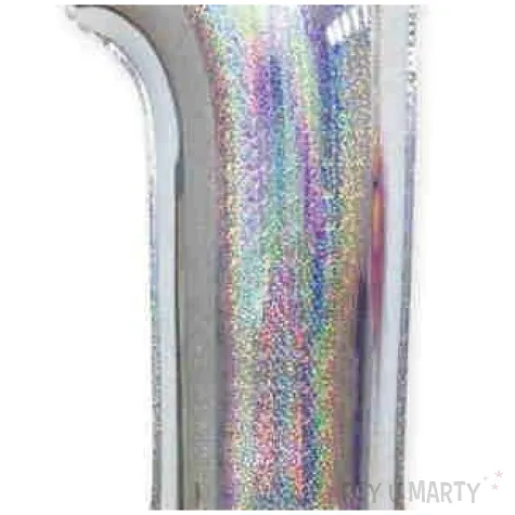 balon foliowy cyfra 1 holograficzna srebrna partypal 40 dgt