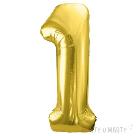 balon foliowy cyfra 1 jasnozloty partydeco 34 dgt