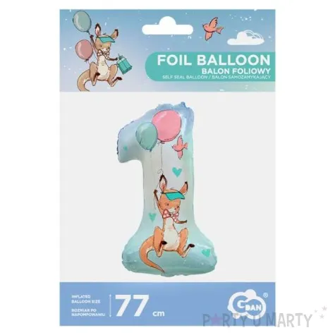 balon foliowy cyfra 1 mam roczek kangurek godan 30 dgt