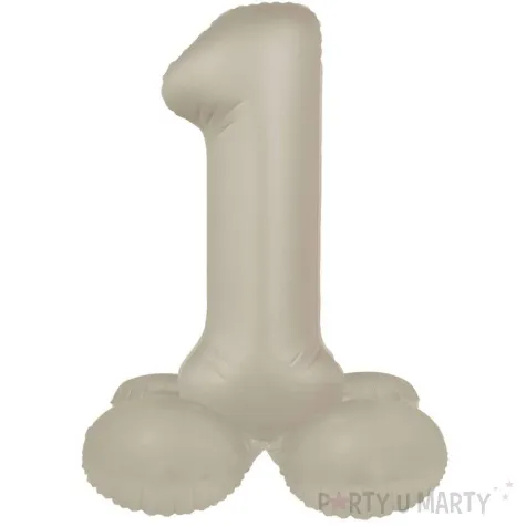 balon foliowy cyfra 1 mat stojaca kremowe latte folat 28 dgt