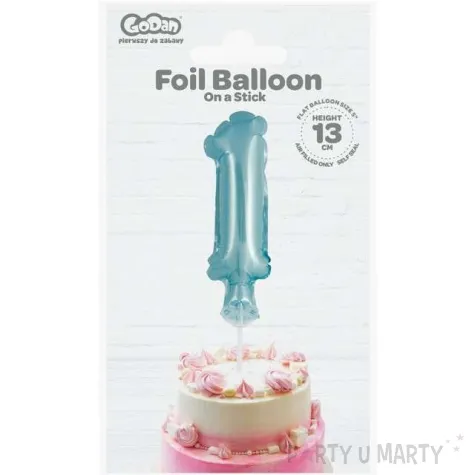 balon foliowy cyfra 1 micro blekitny godan 5 dgt