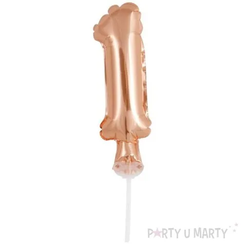 balon foliowy cyfra 1 micro rozowe zloto godan 5 dgt