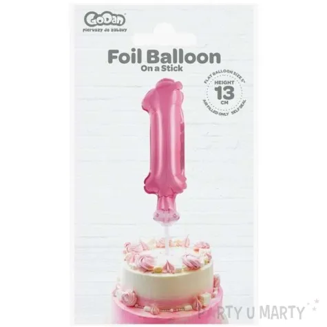balon foliowy cyfra 1 micro rozowy godan 5 dgt