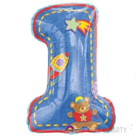balon foliowy cyfra 1 mis niebieski amscan 28 dgt