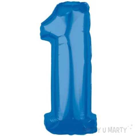 balon foliowy cyfra 1 niebieski amscan 26 dgt
