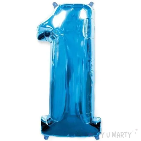 balon foliowy cyfra 1 niebieski flexmetal 34 dgt