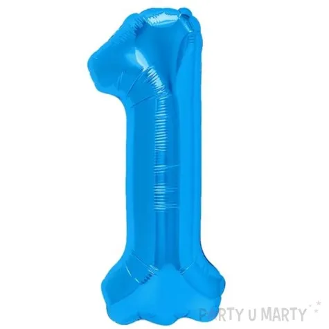 balon foliowy cyfra 1 niebieski partypal 16 dgt