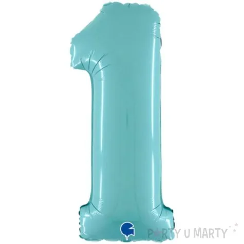 balon foliowy cyfra 1 niebieski pastel grabo 26 dgt