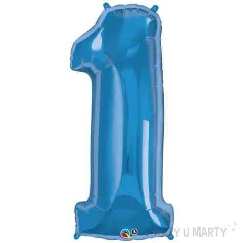 balon foliowy cyfra 1 niebieski qualatex 38 dgt
