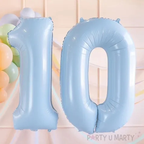 balon foliowy cyfra 1 pastel blekitny partydeco 34 dgt
