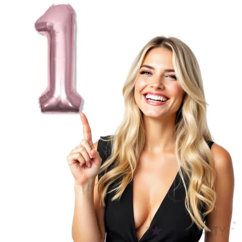 balon foliowy cyfra 1 rozowe zloto dekoracjepolska 39 dgt