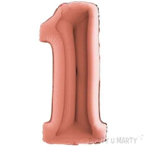 balon foliowy cyfra 1 rozowe zloto grabo 26 dgt