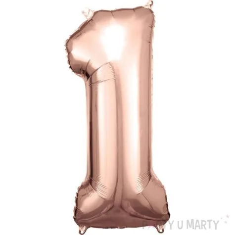balon foliowy cyfra 1 rozowo zloty amscan 34 dgt