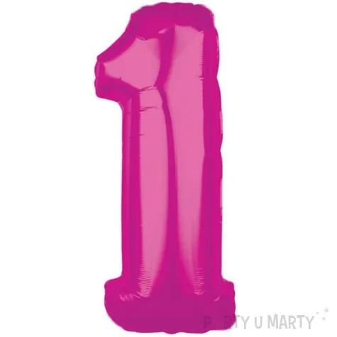 balon foliowy cyfra 1 rozowy amscan 26 dgt