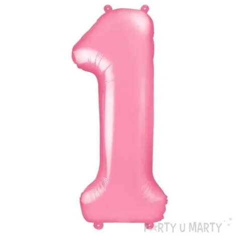 balon foliowy cyfra 1 rozowy partydeco 34 dgt