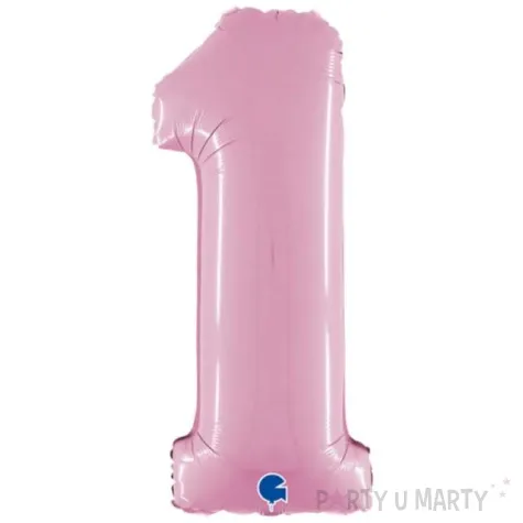 balon foliowy cyfra 1 rozowy pastel grabo 26 dgt