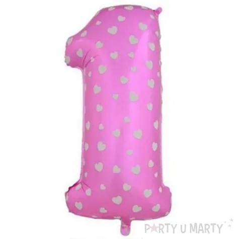 balon foliowy cyfra 1 serca rozowy oem 40 dgt