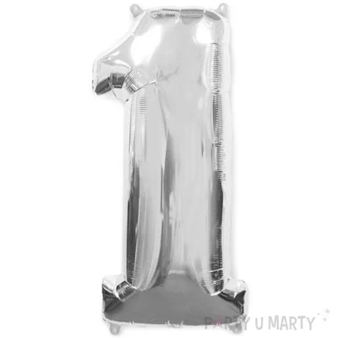 balon foliowy cyfra 1 srebrny flexmetal 34 dgt
