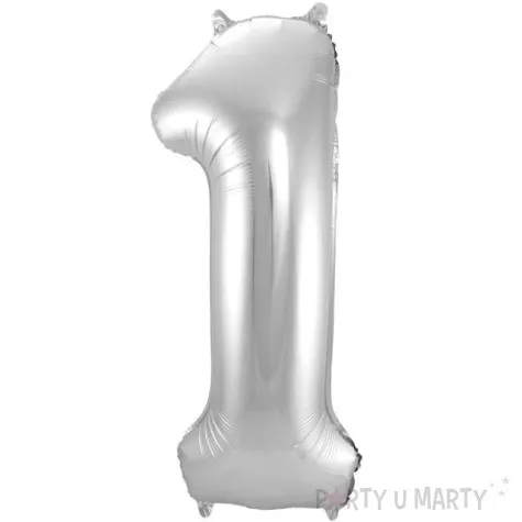 balon foliowy cyfra 1 srebrny folat 34 dgt