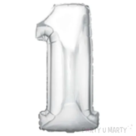 balon foliowy cyfra 1 srebrny oem 16 dgt